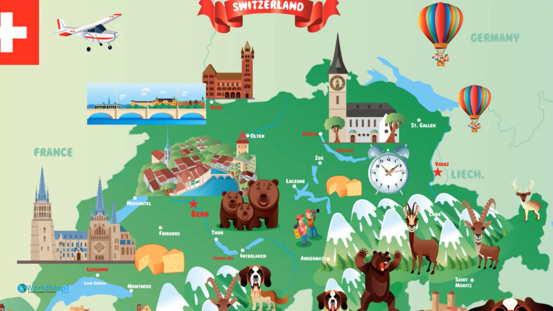 Switzerland Tourism Map